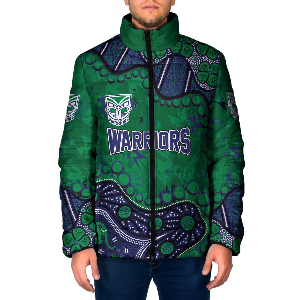 Personalized Newcastle Knights Padded Jacket Aboriginal Pattern with Graffiti Style Design