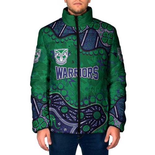 Personalized Newcastle Knights Padded Jacket Aboriginal Pattern with Graffiti Style Design