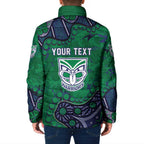 Personalized Newcastle Knights Padded Jacket Aboriginal Pattern with Graffiti Style Design