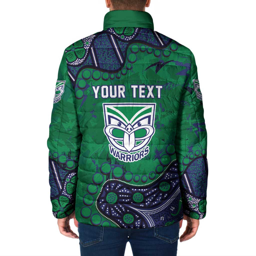 Personalized Newcastle Knights Padded Jacket Aboriginal Pattern with Graffiti Style Design