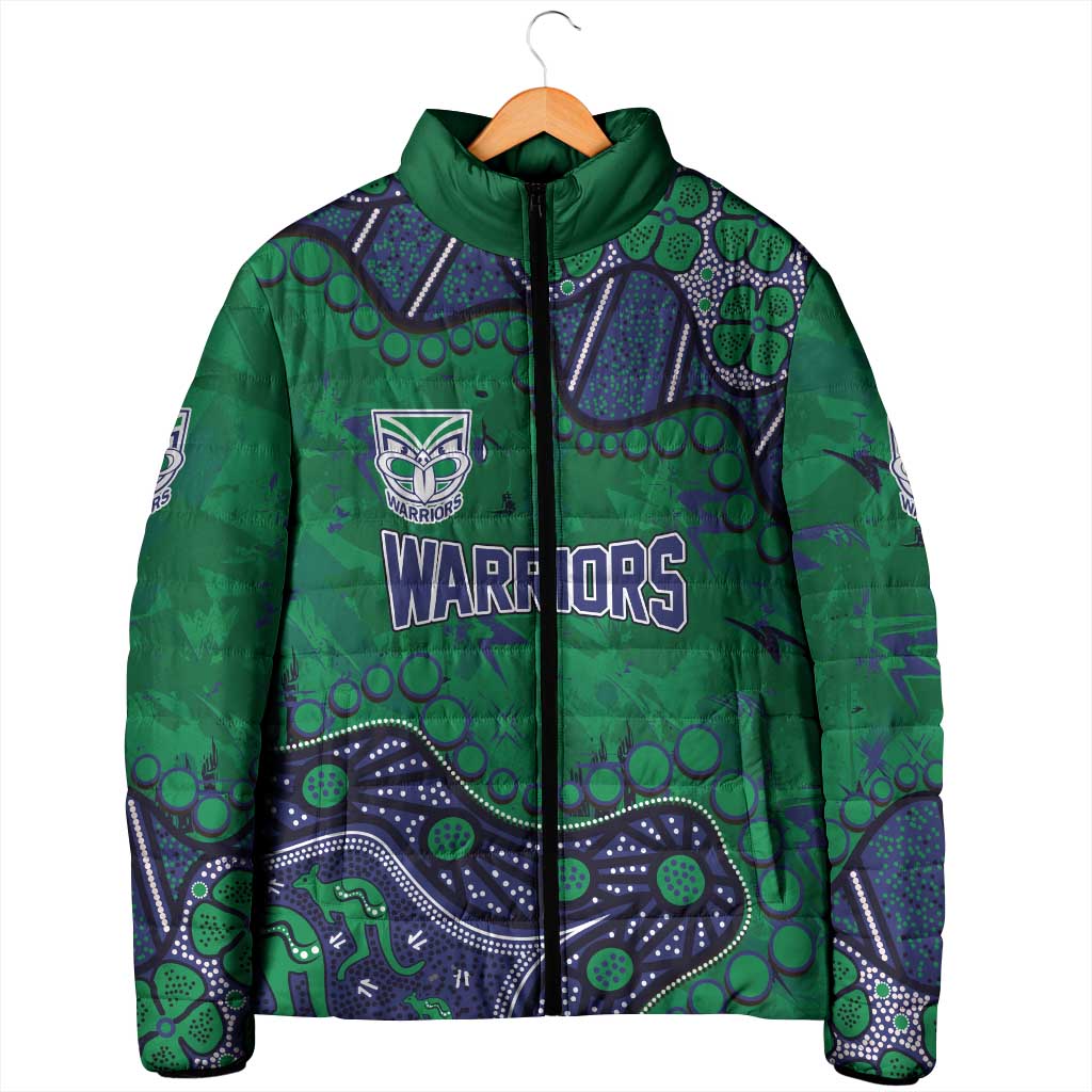 Personalized Newcastle Knights Padded Jacket Aboriginal Pattern with Graffiti Style Design