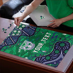 Personalized Newcastle Knights Puzzle Aboriginal Pattern with Graffiti Style Design