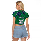 Personalized Newcastle Knights Raglan Cropped T Shirt Aboriginal Pattern with Graffiti Style Design