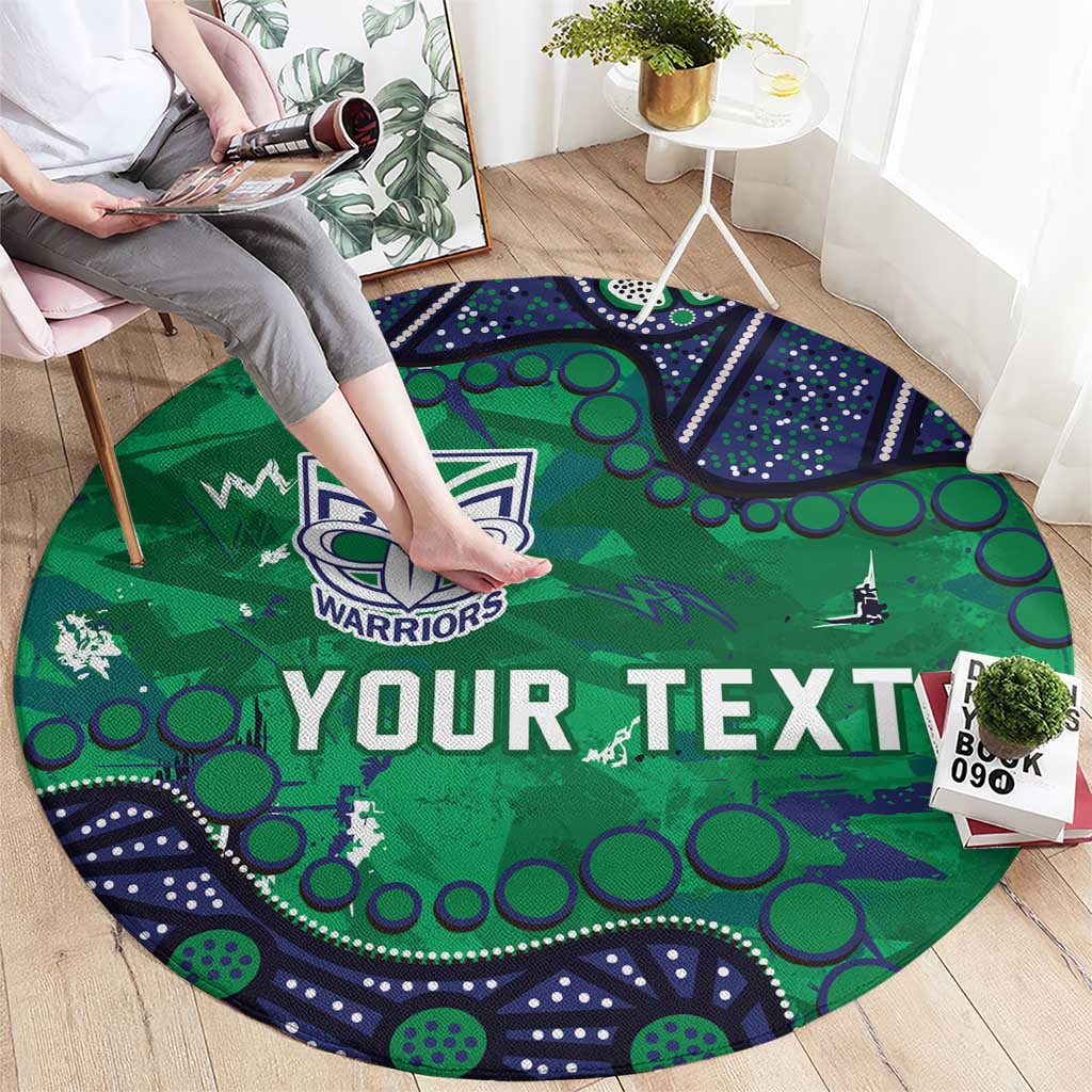 Personalized Newcastle Knights Round Carpet Aboriginal Pattern with Graffiti Style Design