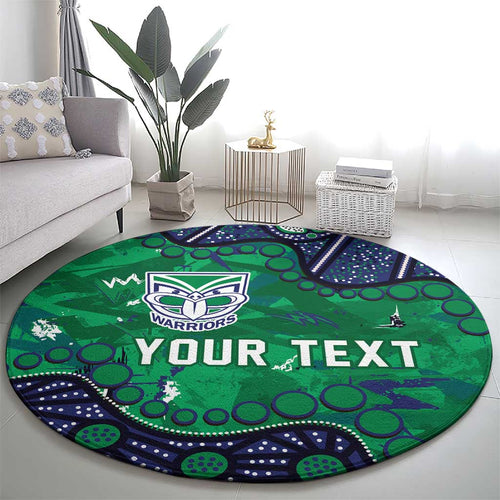 Personalized Newcastle Knights Round Carpet Aboriginal Pattern with Graffiti Style Design