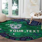 Personalized Newcastle Knights Round Carpet Aboriginal Pattern with Graffiti Style Design