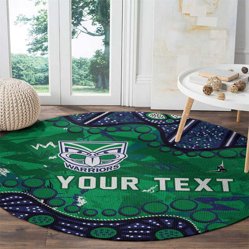 Personalized Newcastle Knights Round Carpet Aboriginal Pattern with Graffiti Style Design