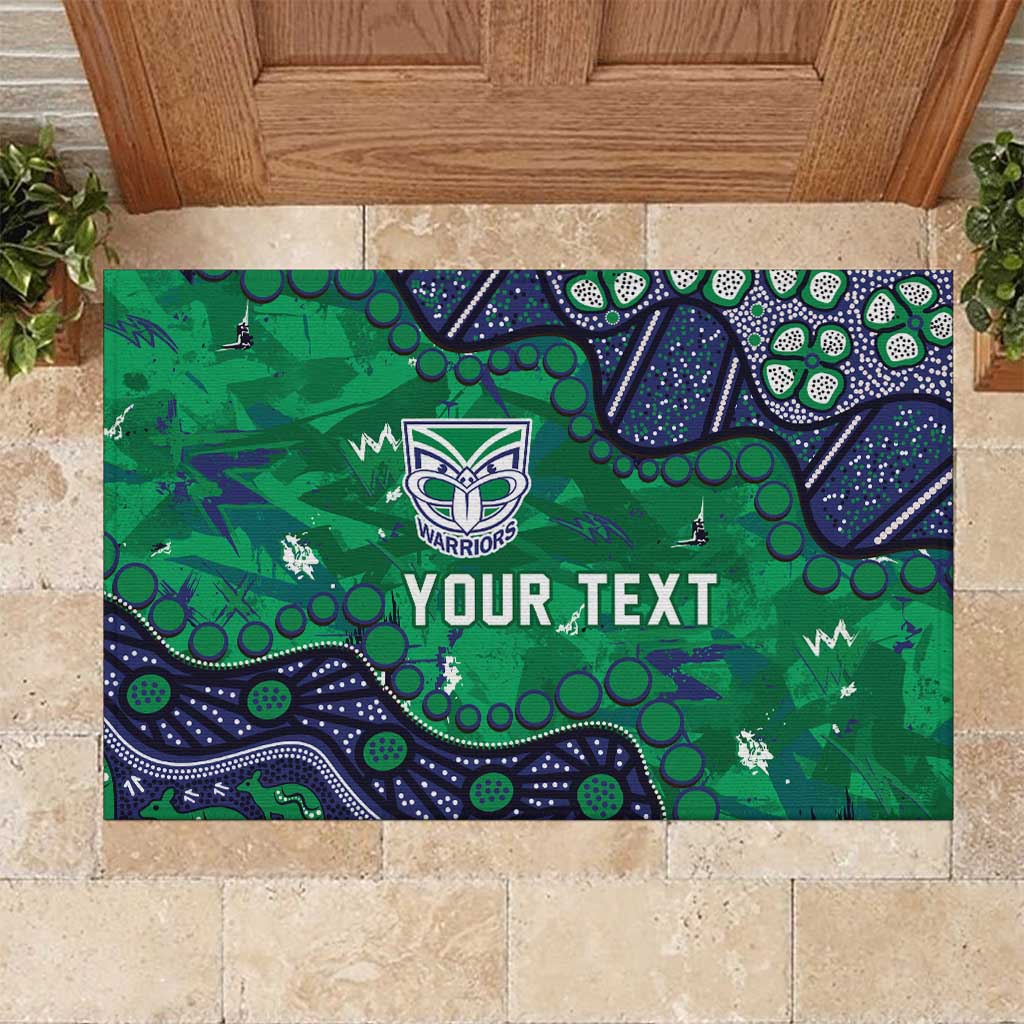 Personalized Newcastle Knights Rubber Doormat Aboriginal Pattern with Graffiti Style Design