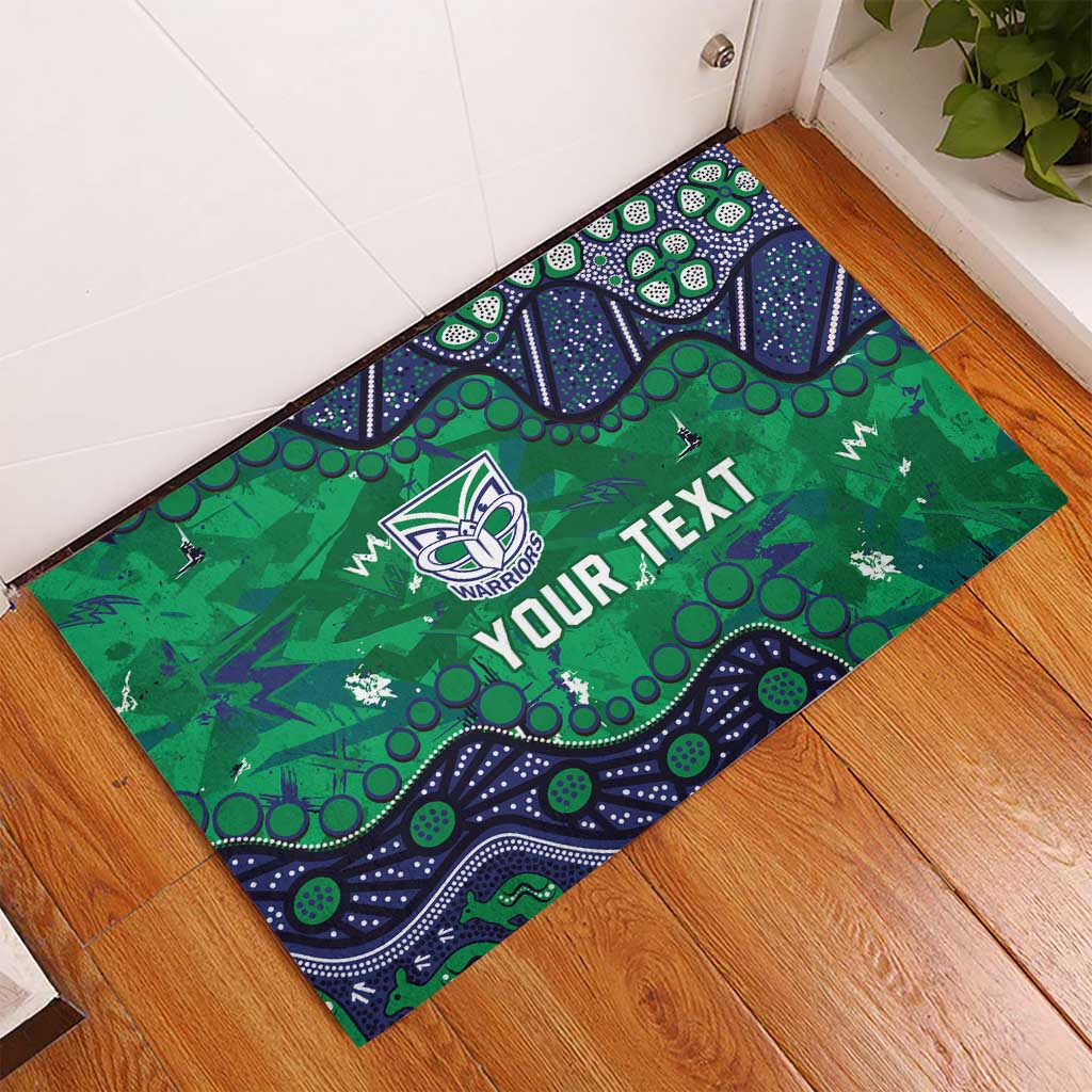 Personalized Newcastle Knights Rubber Doormat Aboriginal Pattern with Graffiti Style Design