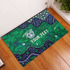 Personalized Newcastle Knights Rubber Doormat Aboriginal Pattern with Graffiti Style Design