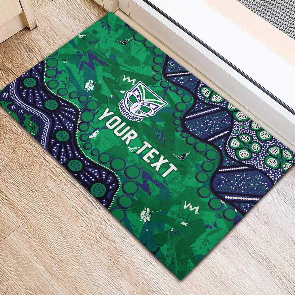 Personalized Newcastle Knights Rubber Doormat Aboriginal Pattern with Graffiti Style Design