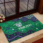 Personalized Newcastle Knights Rubber Doormat Aboriginal Pattern with Graffiti Style Design