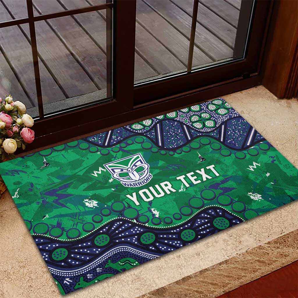 Personalized Newcastle Knights Rubber Doormat Aboriginal Pattern with Graffiti Style Design