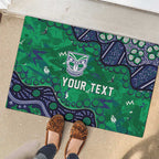 Personalized Newcastle Knights Rubber Doormat Aboriginal Pattern with Graffiti Style Design