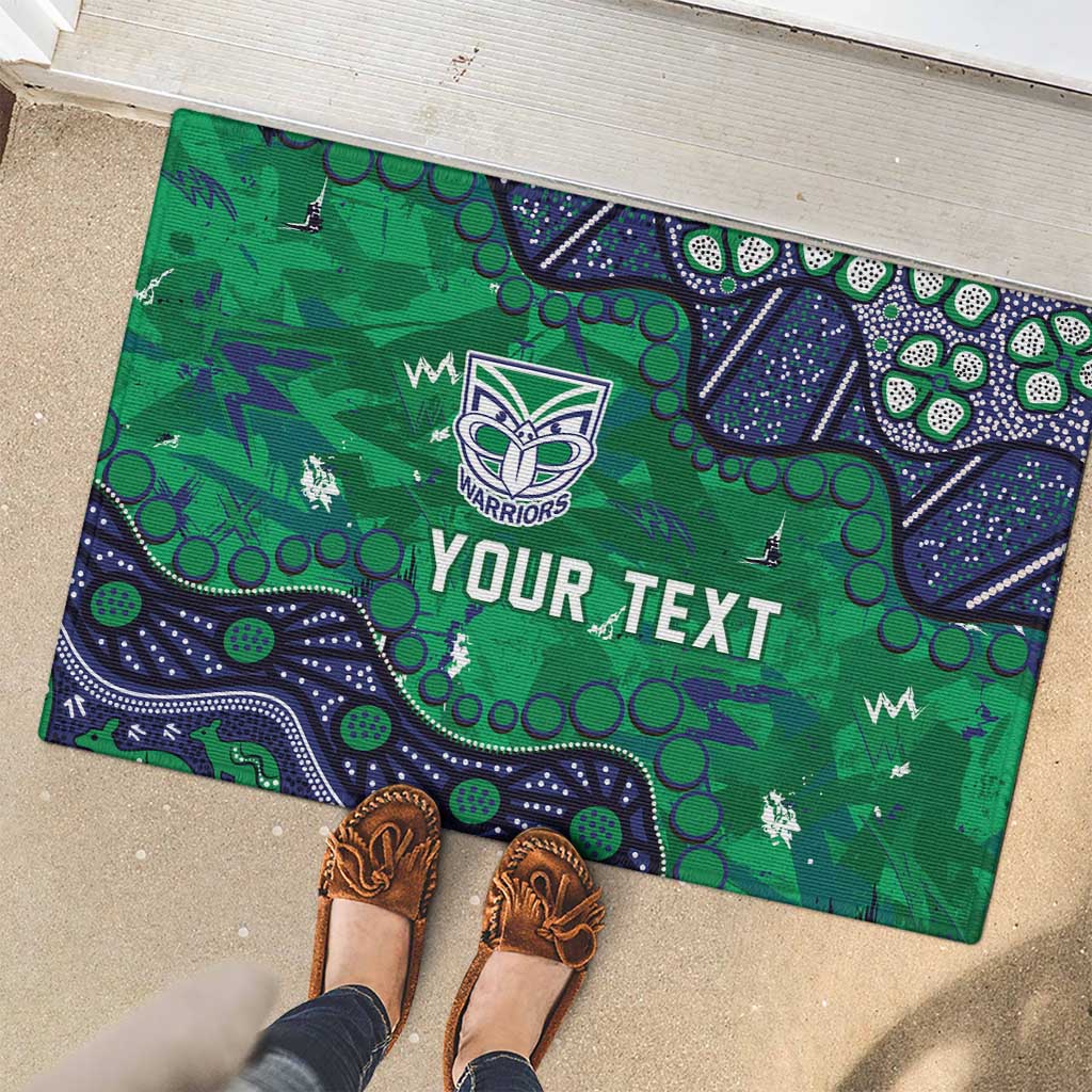 Personalized Newcastle Knights Rubber Doormat Aboriginal Pattern with Graffiti Style Design