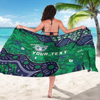 Personalized Newcastle Knights Sarong Aboriginal Pattern with Graffiti Style Design