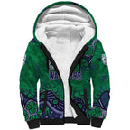 Personalized Newcastle Knights Sherpa Hoodie Aboriginal Pattern with Graffiti Style Design