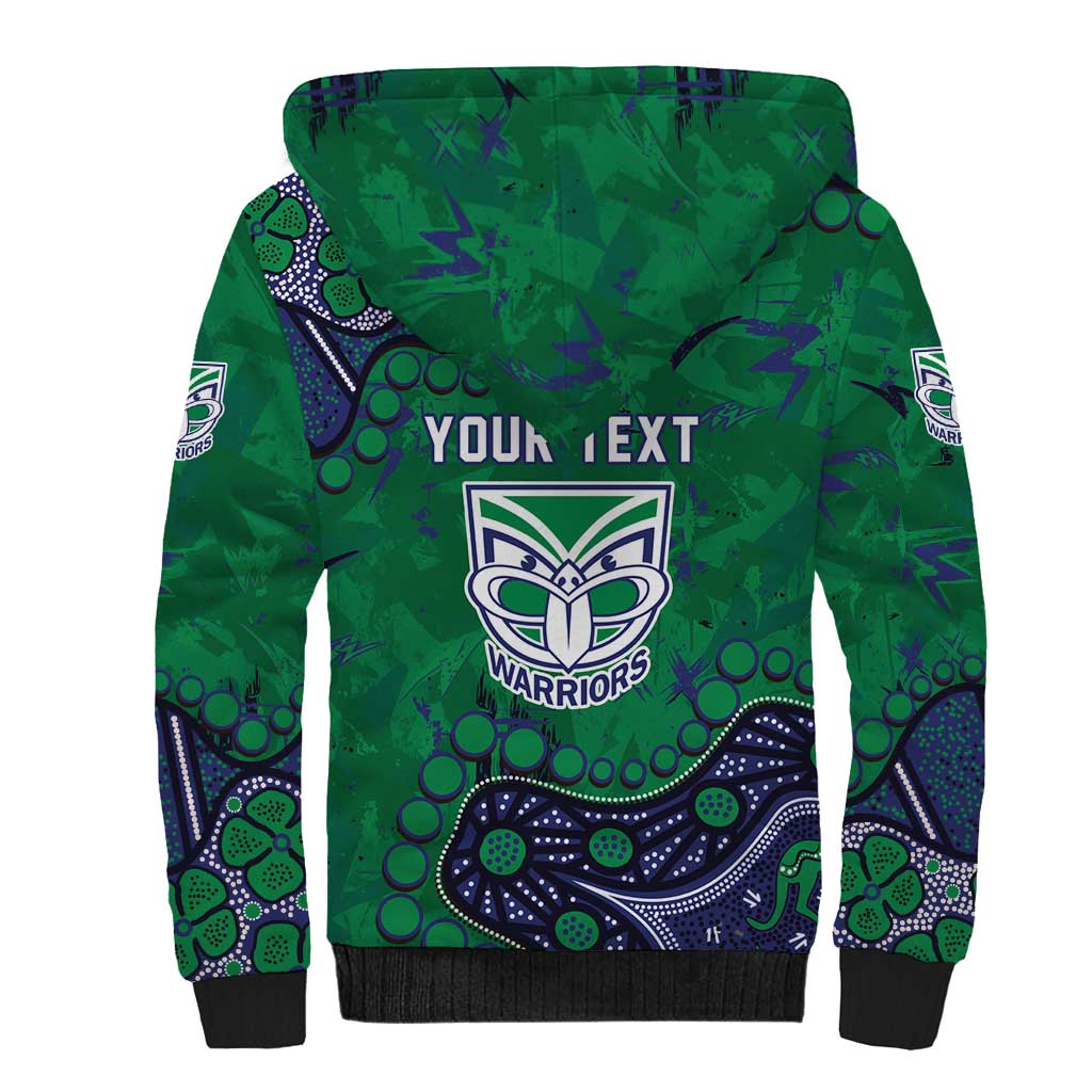 Personalized Newcastle Knights Sherpa Hoodie Aboriginal Pattern with Graffiti Style Design