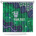 Personalized Newcastle Knights Shower Curtain Aboriginal Pattern with Graffiti Style Design