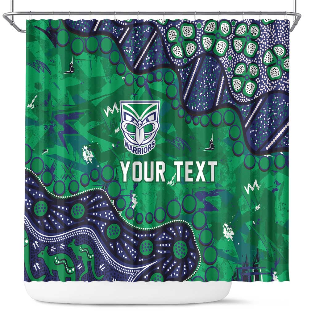 Personalized Newcastle Knights Shower Curtain Aboriginal Pattern with Graffiti Style Design