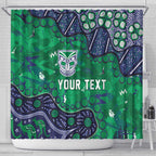 Personalized Newcastle Knights Shower Curtain Aboriginal Pattern with Graffiti Style Design