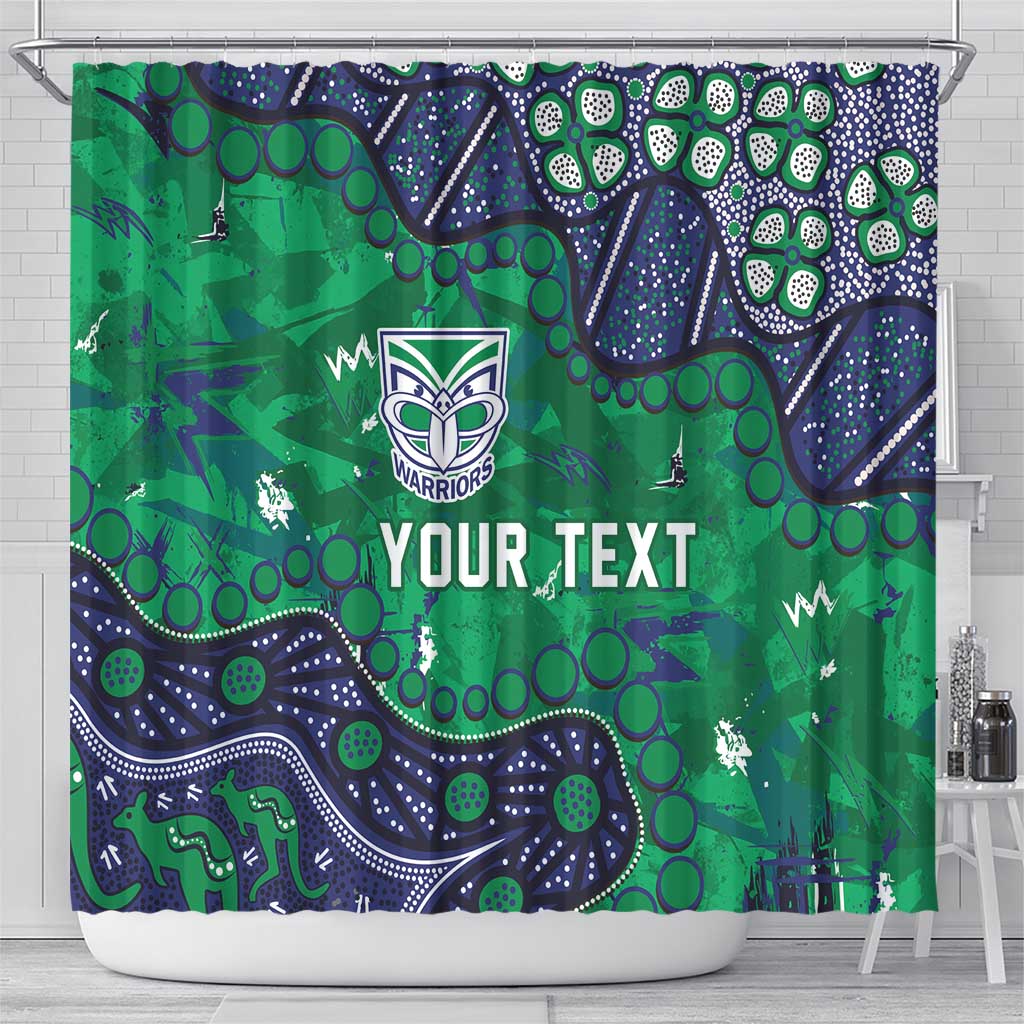 Personalized Newcastle Knights Shower Curtain Aboriginal Pattern with Graffiti Style Design