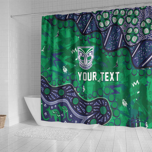 Personalized Newcastle Knights Shower Curtain Aboriginal Pattern with Graffiti Style Design