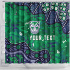 Personalized Newcastle Knights Shower Curtain Aboriginal Pattern with Graffiti Style Design