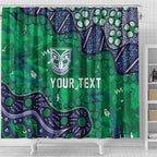 Personalized Newcastle Knights Shower Curtain Aboriginal Pattern with Graffiti Style Design