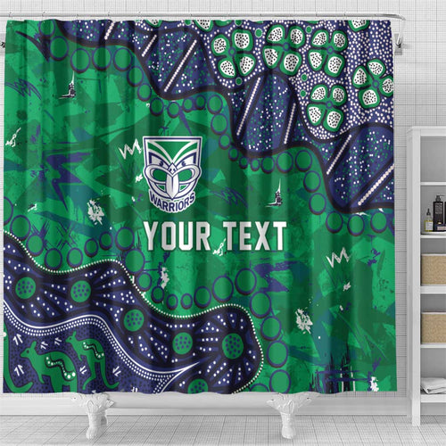 Personalized Newcastle Knights Shower Curtain Aboriginal Pattern with Graffiti Style Design