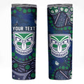 Personalized Newcastle Knights Skinny Tumbler Aboriginal Pattern with Graffiti Style Design