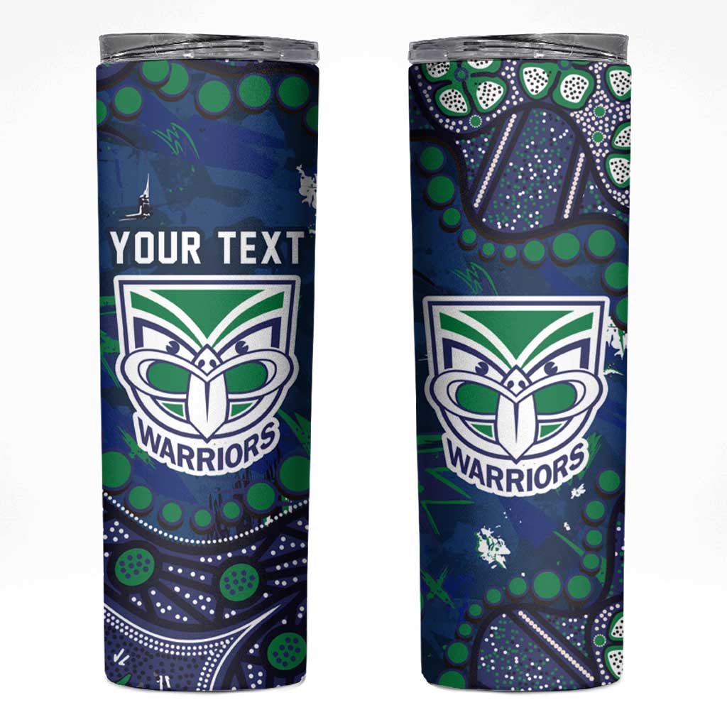 Personalized Newcastle Knights Skinny Tumbler Aboriginal Pattern with Graffiti Style Design