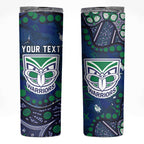 Personalized Newcastle Knights Skinny Tumbler Aboriginal Pattern with Graffiti Style Design