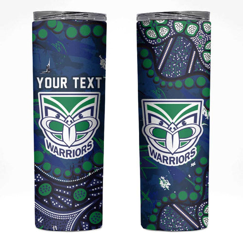 Personalized Newcastle Knights Skinny Tumbler Aboriginal Pattern with Graffiti Style Design