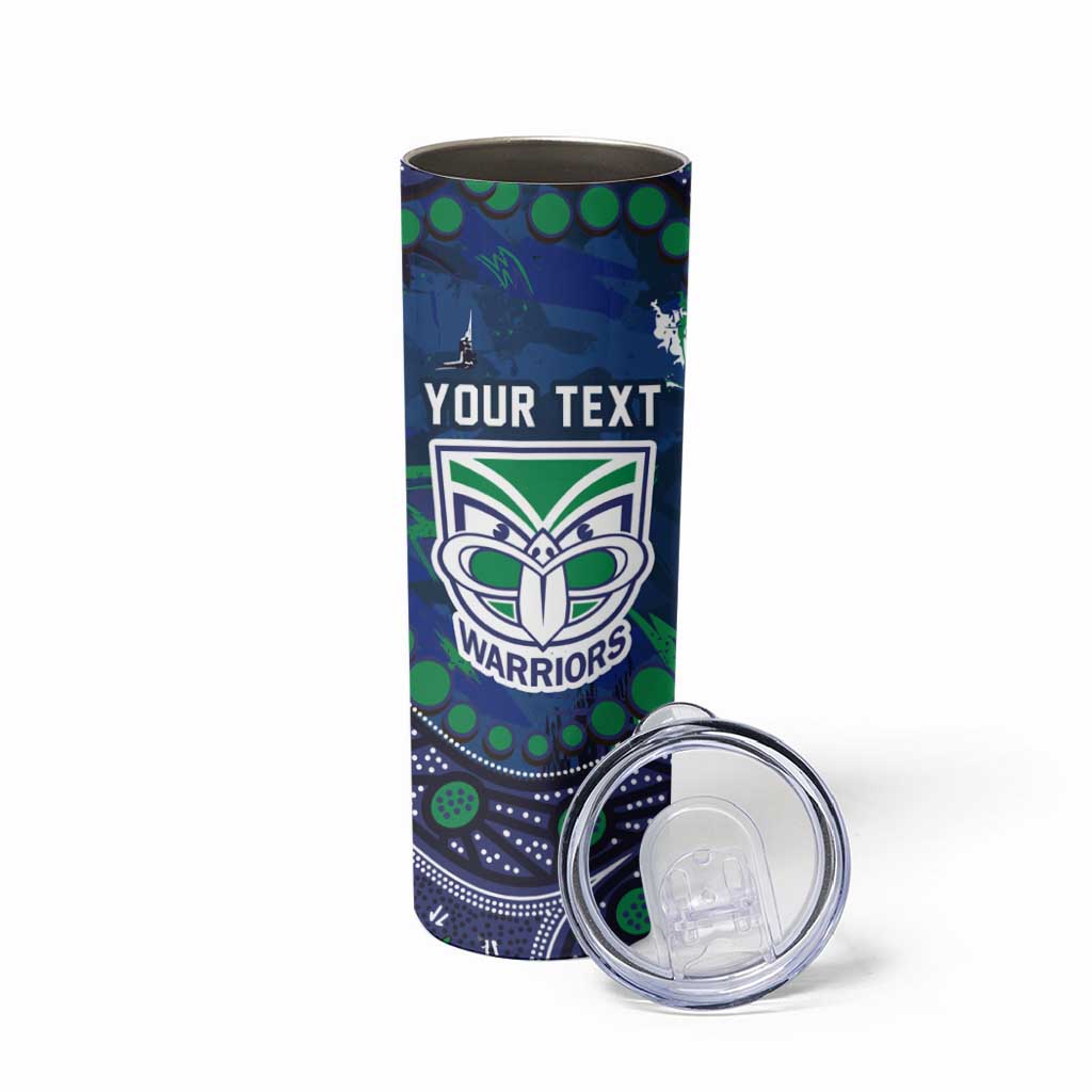 Personalized Newcastle Knights Skinny Tumbler Aboriginal Pattern with Graffiti Style Design
