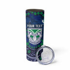 Personalized Newcastle Knights Skinny Tumbler Aboriginal Pattern with Graffiti Style Design