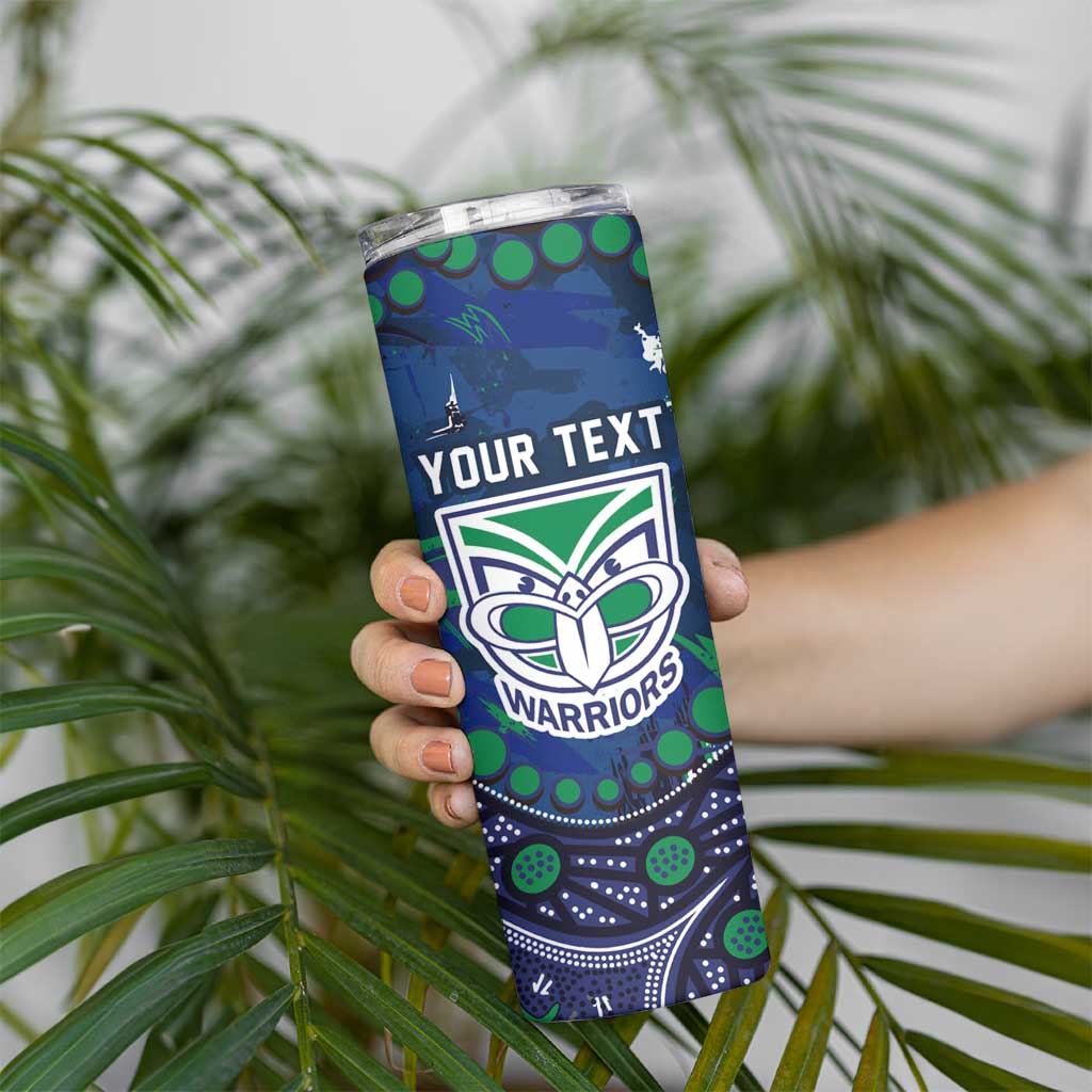 Personalized Newcastle Knights Skinny Tumbler Aboriginal Pattern with Graffiti Style Design