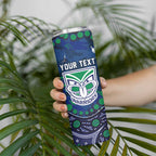 Personalized Newcastle Knights Skinny Tumbler Aboriginal Pattern with Graffiti Style Design