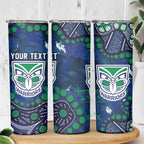 Personalized Newcastle Knights Skinny Tumbler Aboriginal Pattern with Graffiti Style Design