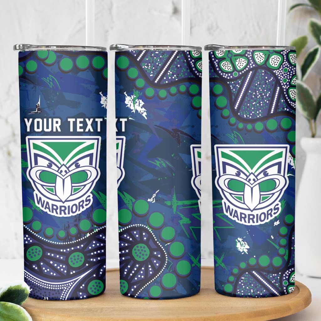 Personalized Newcastle Knights Skinny Tumbler Aboriginal Pattern with Graffiti Style Design