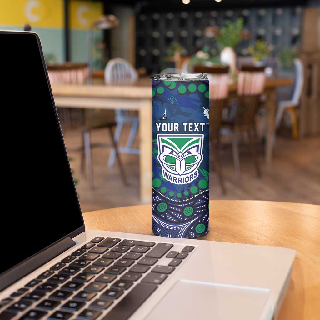 Personalized Newcastle Knights Skinny Tumbler Aboriginal Pattern with Graffiti Style Design