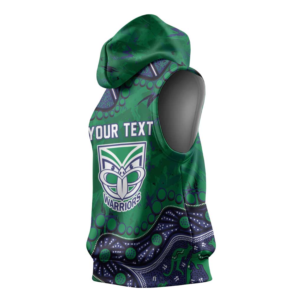 Personalized Newcastle Knights Sleeveless Hoodie Aboriginal Pattern with Graffiti Style Design