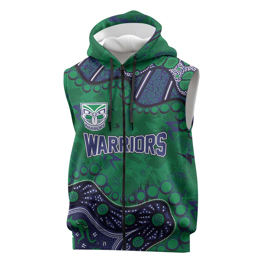 Personalized Newcastle Knights Sleeveless Zip Hoodie Aboriginal Pattern with Graffiti Style Design