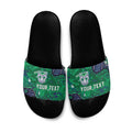 Personalized Newcastle Knights Slide Sandals Aboriginal Pattern with Graffiti Style Design