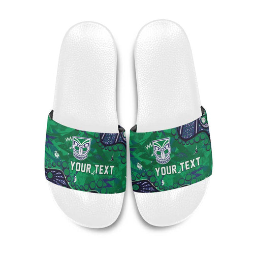 Personalized Newcastle Knights Slide Sandals Aboriginal Pattern with Graffiti Style Design