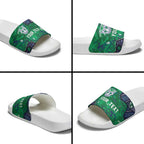Personalized Newcastle Knights Slide Sandals Aboriginal Pattern with Graffiti Style Design