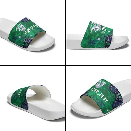 Personalized Newcastle Knights Slide Sandals Aboriginal Pattern with Graffiti Style Design
