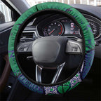 Newcastle Knights Steering Wheel Cover Aboriginal Pattern with Graffiti Style Design