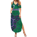 Personalized Newcastle Knights Summer Maxi Dress Aboriginal Pattern with Graffiti Style Design