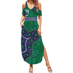 Personalized Newcastle Knights Summer Maxi Dress Aboriginal Pattern with Graffiti Style Design